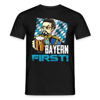 Bavaria First King Ludwig Free State of Bavaria - Men's T-Shirt - black - Front - AI Model Male 178 light (178cm)