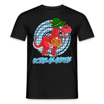 Oktobasaurus Rex Dinosaur Pretzel - Men's T-Shirt - black - Front - AI Model Male 178 light (178cm)