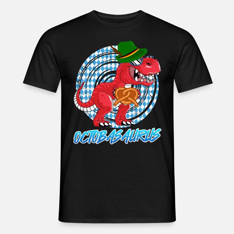 Oktobasaurus Rex Dinosaur Pretzel - Men's T-Shirt - black