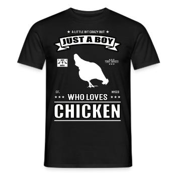 Just a Boy Who Loves Chickens Outfit - Men's T-Shirt - black - Front - AI Model Male 178 light (178cm)