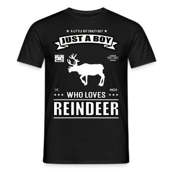 Juste un garçon qui aime la tenue de renne - T-shirt homme - noir - Devant - AI Model Male 178 light (178cm)