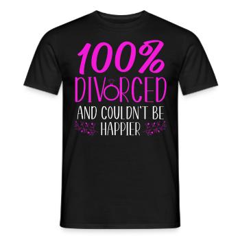 Happy Divorce Party 100% Divorced - Men's T-Shirt - black - Front - AI Model Male 178 light (178cm)