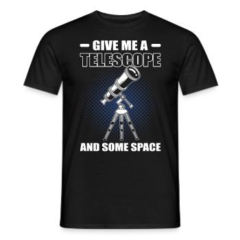 Give Me A Telescope And Some Space Stargazing - Men's T-Shirt - black - Front - AI Model Male 178 light (178cm)