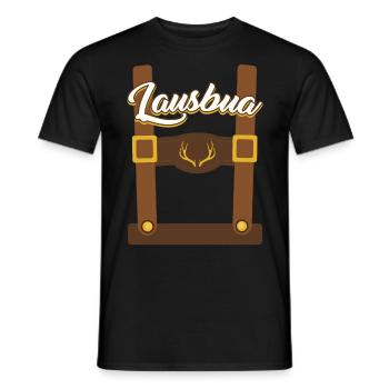 Bayerisches Trachten Shirt Herren Lausbua Bayern - Men's T-Shirt - black - Front - AI Model Male 178 light (178cm)