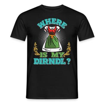 Où est mon Dirndl ? Chemise Trachten - T-shirt homme - noir - Devant - AI Model Male 178 light (178cm)