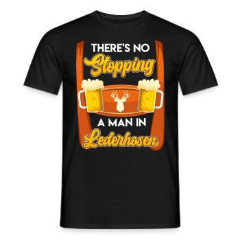 München Ein Mann in Lederhosen - Männer T-Shirt - Schwarz - Vorne - AI Model Male 178 light (178cm)
