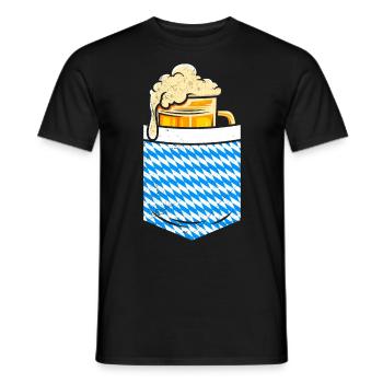 Bavarian beer mug beer fan Bayern Boarisch - Men's T-Shirt - black - Front - AI Model Male 178 light (178cm)