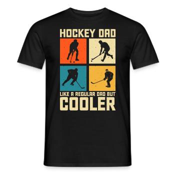 Hockey Eishockey Papa Vater Vatertag - Men's T-Shirt - black - Front - AI Model Male 178 light (178cm)