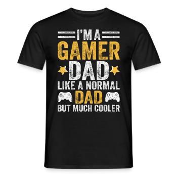 Dad Gamer Gaming Father Father's Day - Men's T-Shirt - black - Front - AI Model Male 178 light (178cm)
