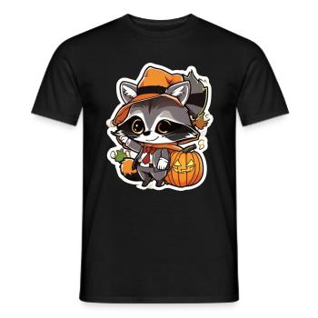 Waschbär Halloween Waschbär Kostüm Tiere - Männer T-Shirt - Schwarz - Vorne - AI Model Male 178 light (178cm)