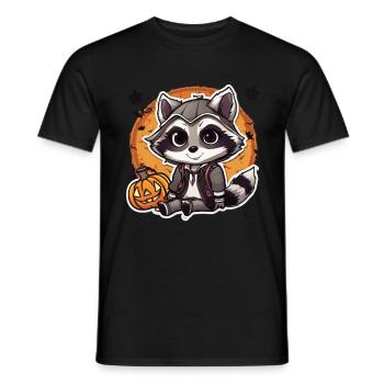 Waschbär Halloween Waschbär Kostüm Tiere - Männer T-Shirt - Schwarz - Vorne - AI Model Male 178 light (178cm)