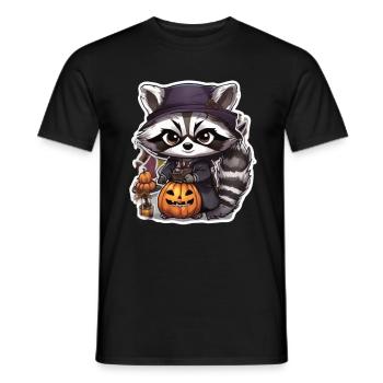 Waschbär Halloween Waschbär Kostüm Tiere - Männer T-Shirt - Schwarz - Vorne - AI Model Male 178 light (178cm)
