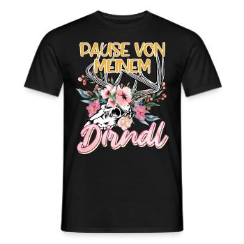 Trachten Shirt Damen Pause von meinem Dirndl - Männer T-Shirt - Schwarz - Vorne - AI Model Male 178 light (178cm)