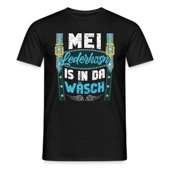Mei Lederhosn is in da Wäsch Shirt - Männer T-Shirt - Schwarz - Vorne - AI Model Male 178 light (178cm)