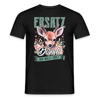 Trachten Frauen Ersatz Dirndl Shirt - Männer T-Shirt - Schwarz - Vorne - AI Model Male 178 light (178cm)