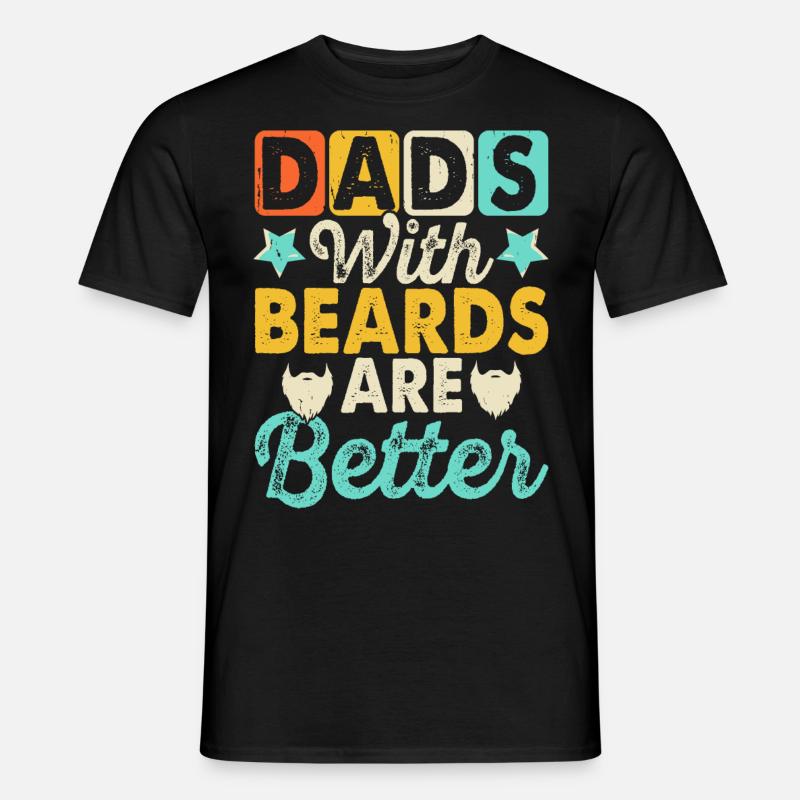 Papa Mit Bart - Männer T-Shirt - Schwarz