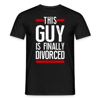 Happy Divorce Party This Guy Is - Männer T-Shirt - Schwarz - Vorne - AI Model Male 178 light (178cm)