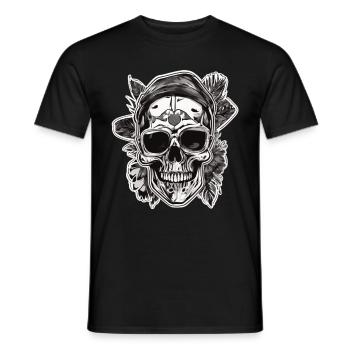 Totenkopf Totenschädel Skulls Skull - Men's T-Shirt - black - Front - AI Model Male 178 light (178cm)