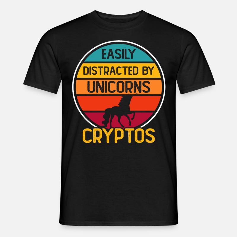 Krypto Kryptowährung Einhorn - Männer T-Shirt - Schwarz