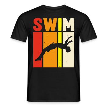 Flotteur de natation - T-shirt homme - noir - Devant - AI Model Male 178 light (178cm)