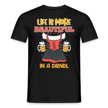 Festival folklorique féminin La vie est plus belle à Dirndl - T-shirt homme - noir - Devant - AI Model Male 178 light (178cm)