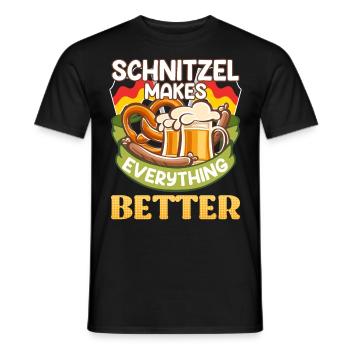 Schnitzel rend tout meilleur en Allemagne - T-shirt homme - noir - Devant - AI Model Male 178 light (178cm)