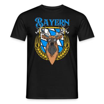 Bayern Shirt München Bayerische Flagge Bayer - Männer T-Shirt - Schwarz - Vorne - AI Model Male 178 light (178cm)