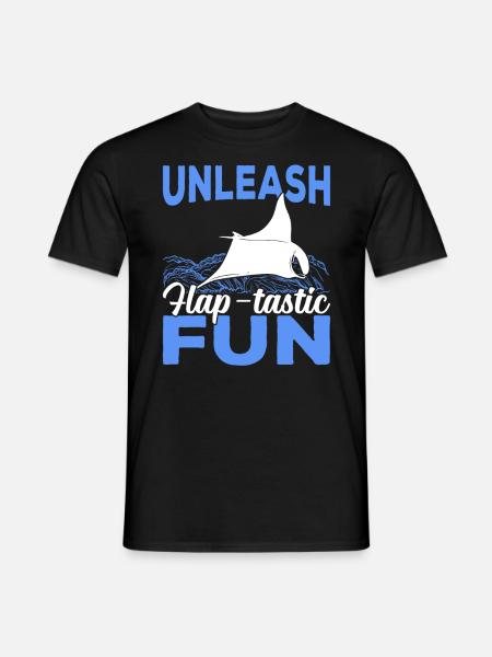 Mantarochen Klappe - Tastischer Spaß Mantarochen - Männer T-Shirt - Schwarz
