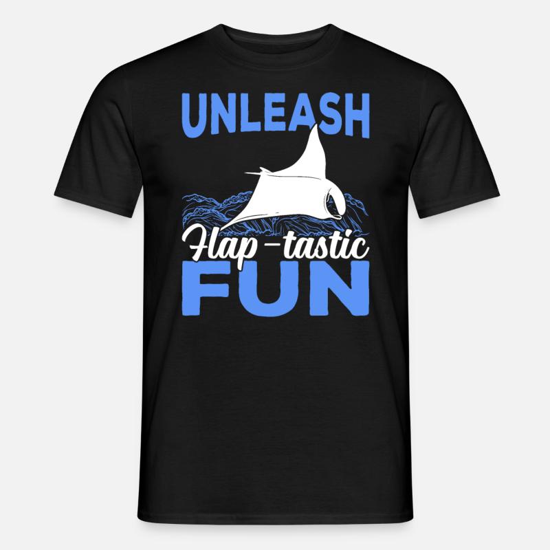 Mantarochen Klappe - Tastischer Spaß Mantarochen - Männer T-Shirt - Schwarz