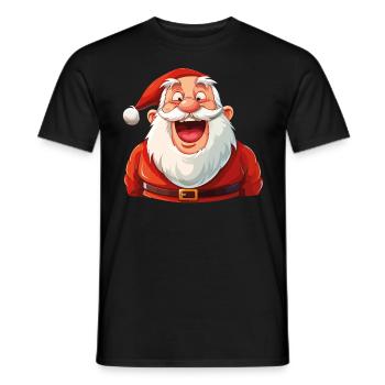 Funny Santa Claus laughs at Christmas Funny - Men's T-Shirt - black - Front - AI Model Male 178 light (178cm)