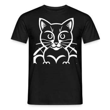 Lustige Katzensilhouette Freche Spaßkatzen - Männer T-Shirt - Schwarz - Vorne - AI Model Male 178 light (178cm)