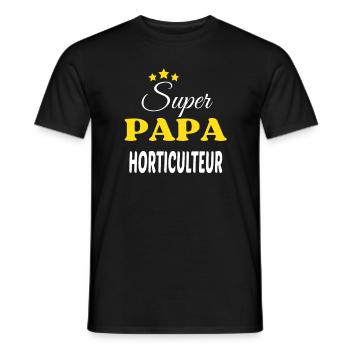 Super Papa HORTICULTEUR ANNIVERSAIRE - T-shirt homme - noir - Devant - AI Model Male 178 light (178cm)