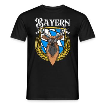 Bayern Shirt München Bayerische Flagge Bayer - Männer T-Shirt - Schwarz - Vorne - AI Model Male 178 light (178cm)