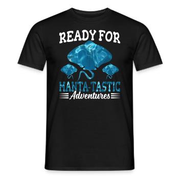 Manta Ray Manta-tastic Adventures Manta Ray - Men's T-Shirt - black - Front - AI Model Male 178 light (178cm)