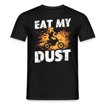 Drôle de dire Mange ma moto hors route de poussière - T-shirt homme - noir - Devant - AI Model Male 178 light (178cm)
