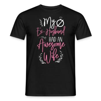 Happy Divorce Party My Ex Husband - Men's T-Shirt - black - Front - AI Model Male 178 light (178cm)
