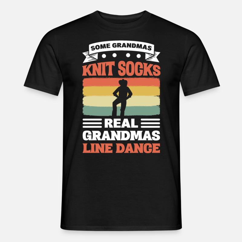 Manche Omas stricken Socken Echte Omas Line Dance - Männer T-Shirt - Schwarz