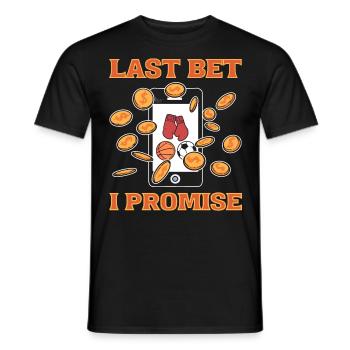 Last Bet I Promise Sports Betting Parlay Picks - Men's T-Shirt - black - Front - AI Model Male 178 light (178cm)