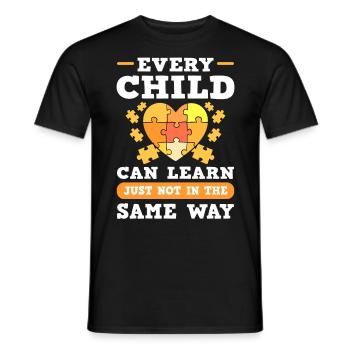 Chaque enfant peut apprendre un enseignant en éducation spécialisée - T-shirt homme - noir - Devant - AI Model Male 178 light (178cm)