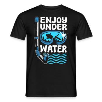 Enjoy Under Water Snorkeling Scuba Diving Dive - Men's T-Shirt - black - Front - AI Model Male 178 light (178cm)