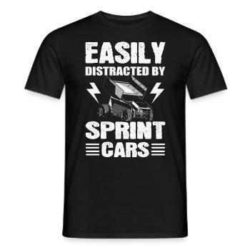 Facilement distrait par Sprint Cars Sprint Car - T-shirt homme - noir - Devant - AI Model Male 178 light (178cm)