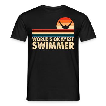 Flotteur de natation - T-shirt homme - noir - Devant - AI Model Male 178 light (178cm)