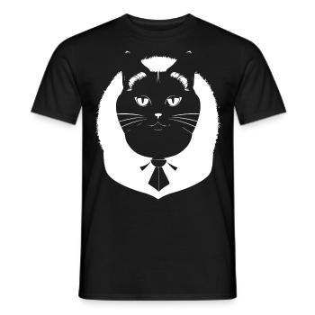 Lustige Katzensilhouette Freche Spaßkatzen - Männer T-Shirt - Schwarz - Vorne - AI Model Male 178 light (178cm)