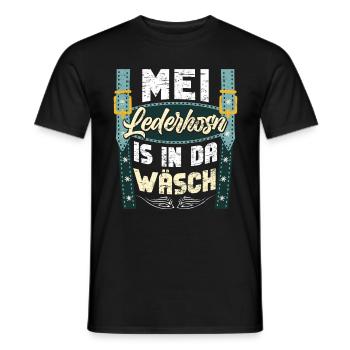Mei Lederhosn is in da Wäsch Shirt - Männer T-Shirt - Schwarz - Vorne - AI Model Male 178 light (178cm)