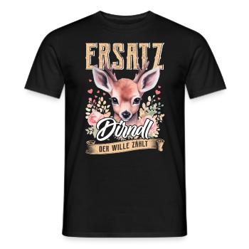 Trachten Frauen Ersatz Dirndl Shirt - Männer T-Shirt - Schwarz - Vorne - AI Model Male 178 light (178cm)