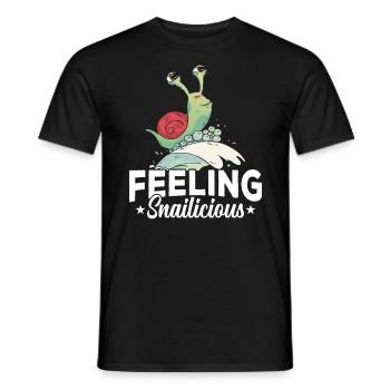 Snail Lovers Snailicious Snail Owners - Men's T-Shirt - black - Front - AI Model Male 178 light (178cm)