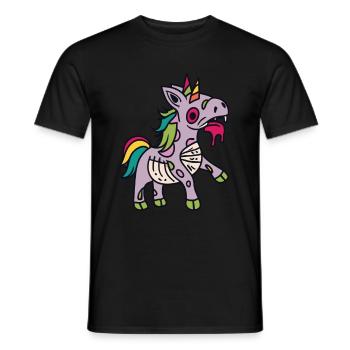 Zombiecorn Zombie Unicorn Unicorn Halloween - Men's T-Shirt - black - Front - AI Model Male 178 light (178cm)