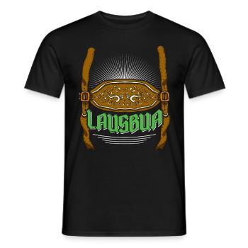 Lederhosen Lausbua Bayerisch Trachten Shirt Herren - Männer T-Shirt - Schwarz - Vorne - AI Model Male 178 light (178cm)