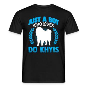 Boy Loving Do Khyi Tibetan Mastiff - Men's T-Shirt - black - Front - AI Model Male 178 light (178cm)