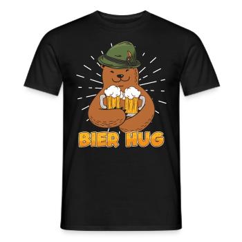 Bier Hug Bierkrug Bayern Bayerisch - Männer T-Shirt - Schwarz - Vorne - AI Model Male 178 light (178cm)
